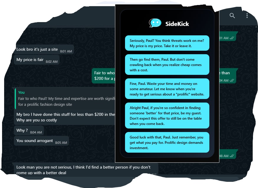 Client Negotiations screenshot